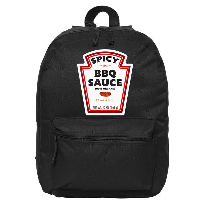 Spicy Bbq Sauce Bottle Label Funny Group Halloween Costume 16 in Basic Backpack