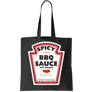 Spicy Bbq Sauce Bottle Label Funny Group Halloween Costume Tote Bag