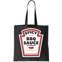 Spicy Bbq Sauce Bottle Label Funny Group Halloween Costume Tote Bag