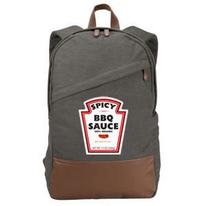 Spicy Bbq Sauce Bottle Label Funny Group Halloween Costume Cotton Canvas Backpack