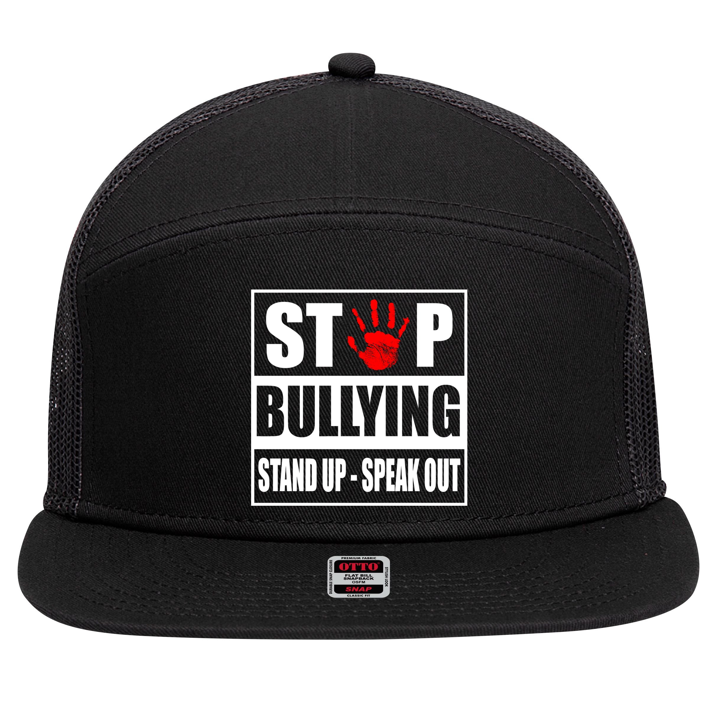 Stop Bullying Stand Up Speak Out 7 Panel Mesh Trucker Snapback Hat