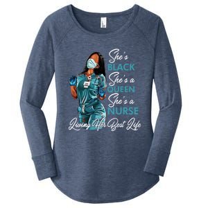 She's Black She's A Queen She's A Nurse Living Her Best Life Meaningful Gift Women's Perfect Tri Tunic Long Sleeve Shirt