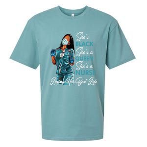 She's Black She's A Queen She's A Nurse Living Her Best Life Meaningful Gift Sueded Cloud Jersey T-Shirt