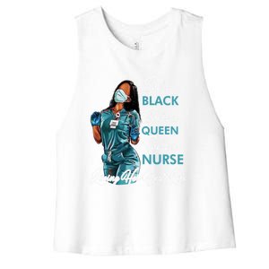 She's Black She's A Queen She's A Nurse Living Her Best Life Meaningful Gift Women's Racerback Cropped Tank