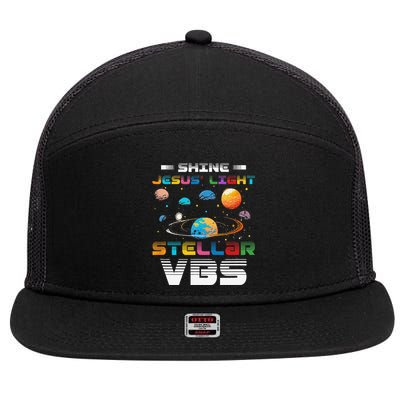 Stellar Bible School VBS Shine Jesus Light Christian 7 Panel Mesh Trucker Snapback Hat