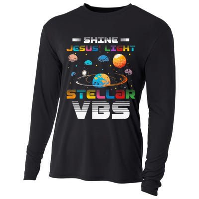 Stellar Bible School VBS Shine Jesus Light Christian Cooling Performance Long Sleeve Crew