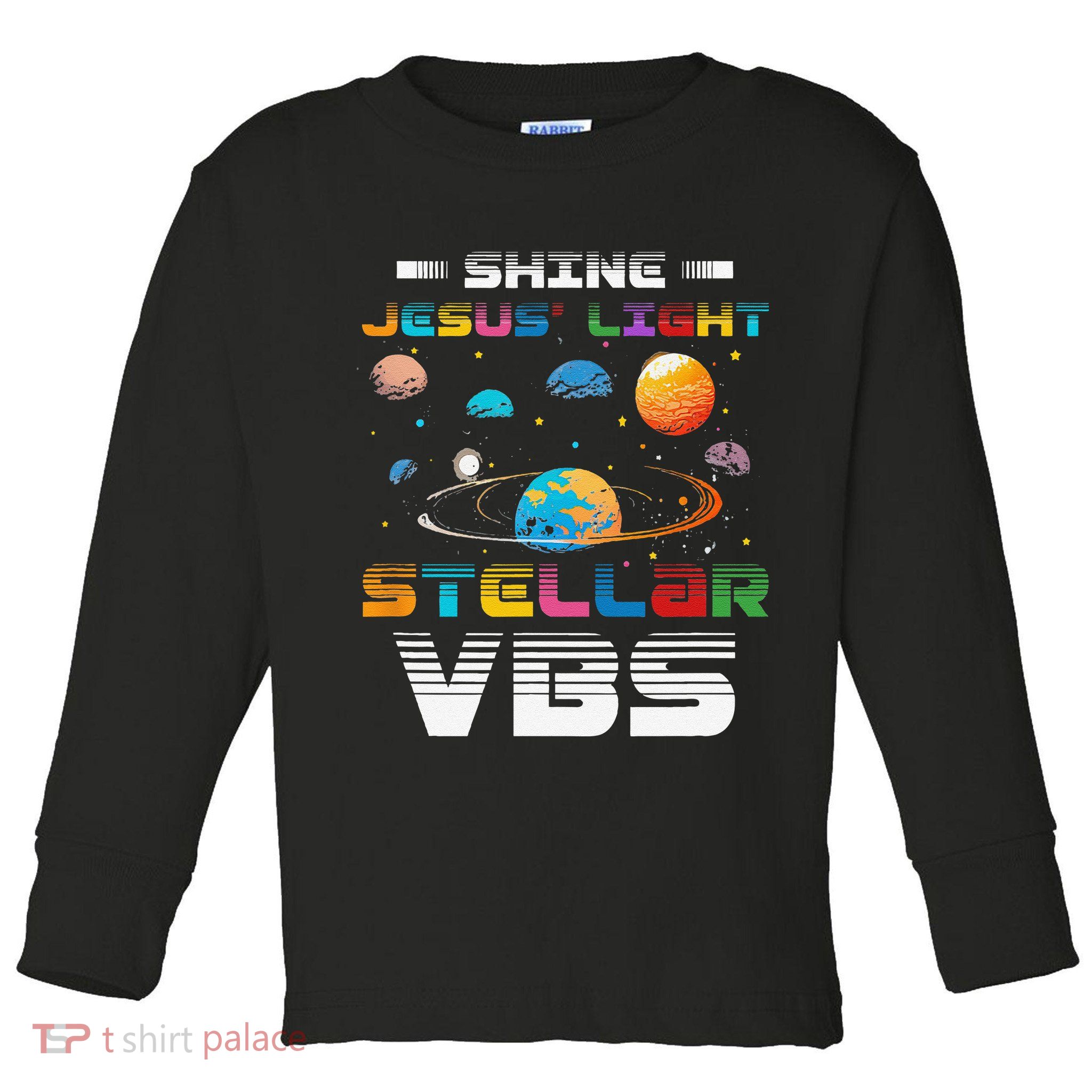 Stellar Bible School VBS Shine Jesus Light Christian Toddler Long Sleeve Shirt