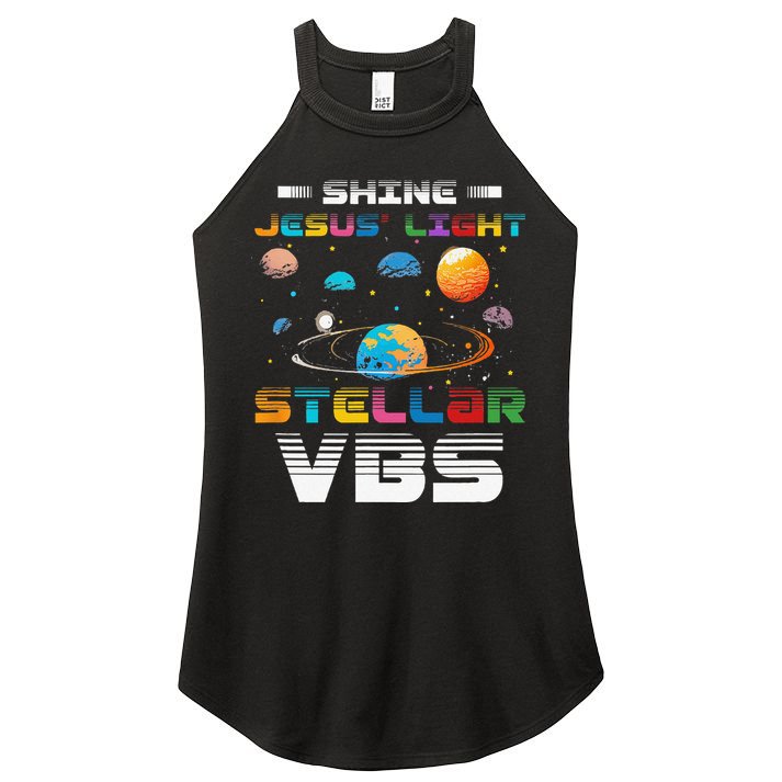 Stellar Bible School VBS Shine Jesus Light Christian Women's Perfect Tri Rocker Tank
