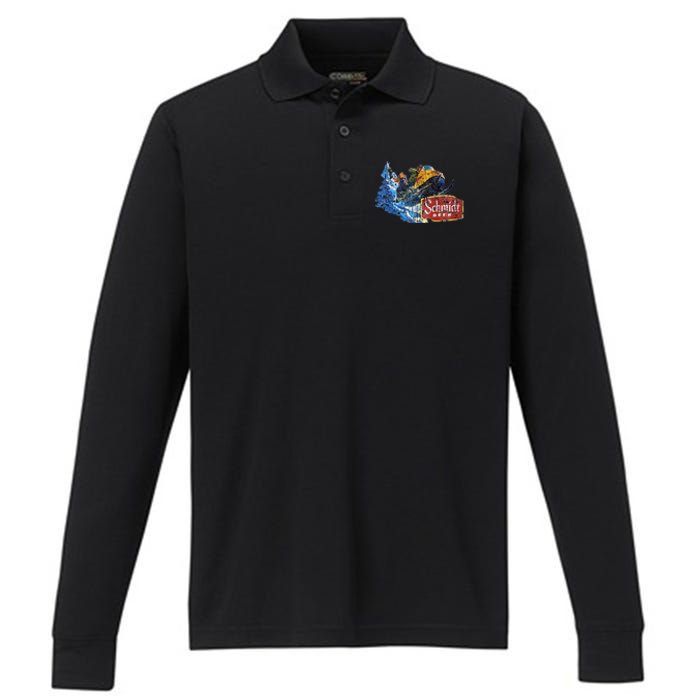 Schmidt Beer Snowmobile Performance Long Sleeve Polo