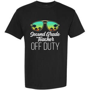 Sunglasses Beach Sunset Summer Second Grade Teacher Off Duty Garment-Dyed Heavyweight T-Shirt