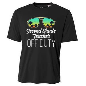 Sunglasses Beach Sunset Summer Second Grade Teacher Off Duty Cooling Performance Crew T-Shirt