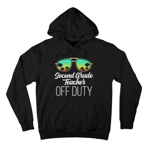 Sunglasses Beach Sunset Summer Second Grade Teacher Off Duty Hoodie