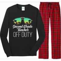 Sunglasses Beach Sunset Summer Second Grade Teacher Off Duty Long Sleeve Pajama Set