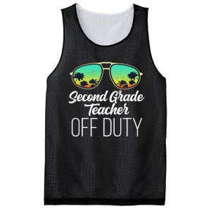 Sunglasses Beach Sunset Summer Second Grade Teacher Off Duty Mesh Reversible Basketball Jersey Tank