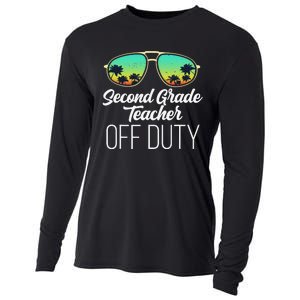 Sunglasses Beach Sunset Summer Second Grade Teacher Off Duty Cooling Performance Long Sleeve Crew