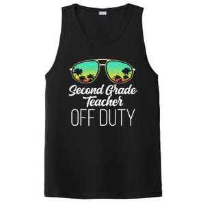 Sunglasses Beach Sunset Summer Second Grade Teacher Off Duty PosiCharge Competitor Tank