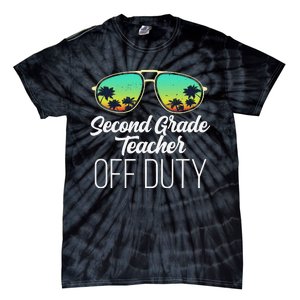 Sunglasses Beach Sunset Summer Second Grade Teacher Off Duty Tie-Dye T-Shirt