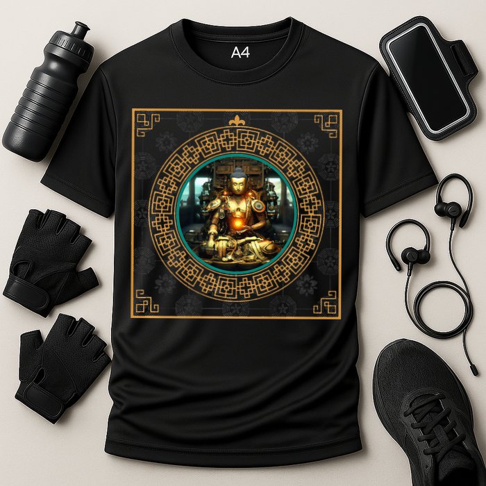 Steampunk Buddha Cooling Performance Crew T-Shirt