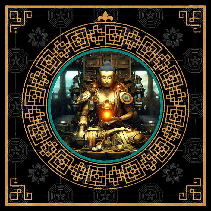 Steampunk Buddha Drawstring Bag
