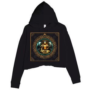 Steampunk Buddha Crop Fleece Hoodie