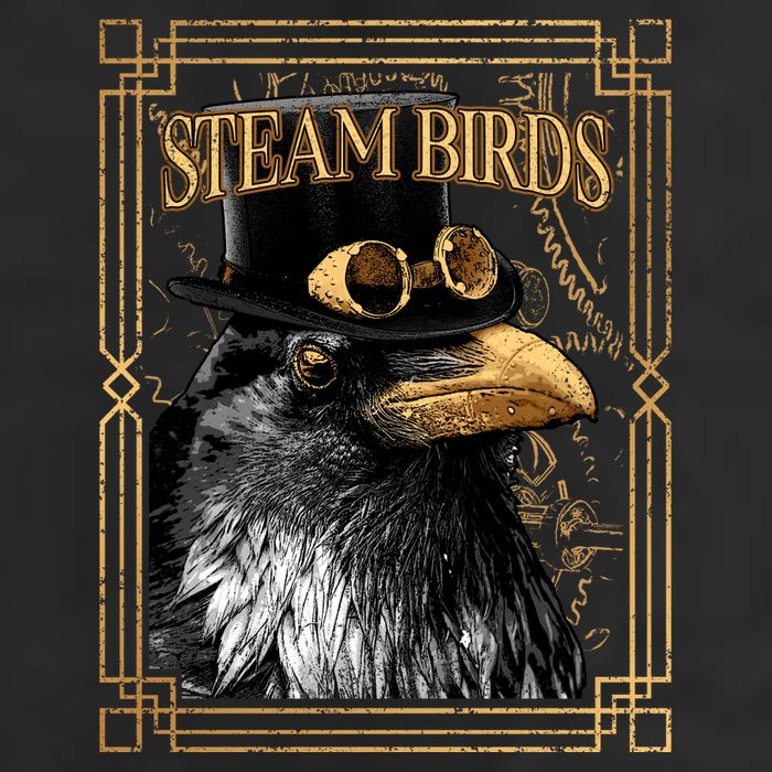 Steam Birds 7 Panel Mesh Trucker Snapback Hat