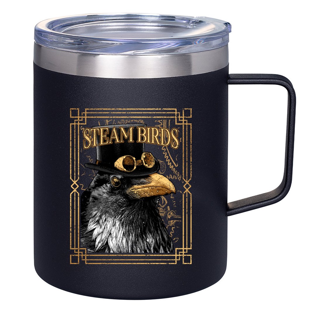 Steam Birds 12oz Stainless Steel Coffee Mug