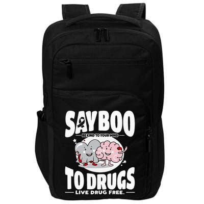 Say Boo To Drugs Funny Halloween Red Ribbon Week Awareness Impact Tech Backpack