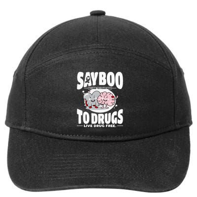 Say Boo To Drugs Funny Halloween Red Ribbon Week Awareness 7-Panel Snapback Hat