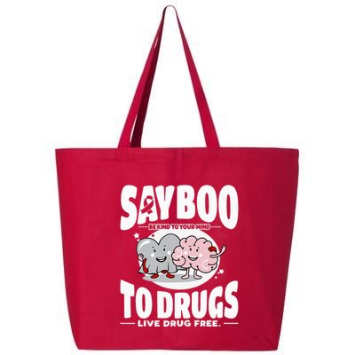 Say Boo To Drugs Funny Halloween Red Ribbon Week Awareness 25L Jumbo Tote