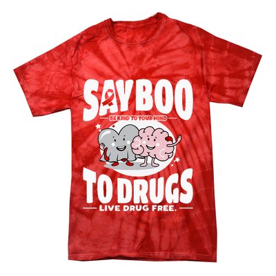 Say Boo To Drugs Funny Halloween Red Ribbon Week Awareness Tie-Dye T-Shirt