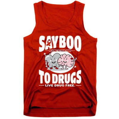 Say Boo To Drugs Funny Halloween Red Ribbon Week Awareness Tank Top
