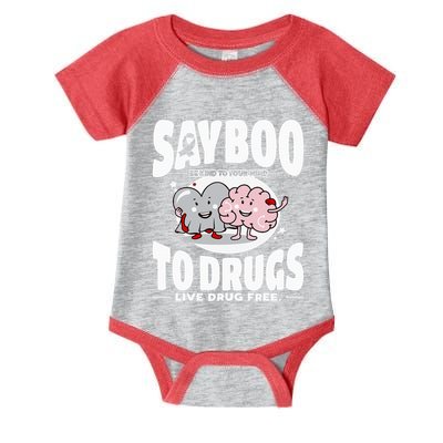 Say Boo To Drugs Funny Halloween Red Ribbon Week Awareness Infant Baby Jersey Bodysuit
