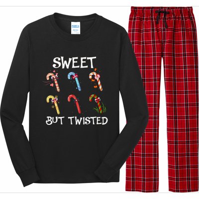 Sweet But Twisted Funny Candy Cane Lover Christmas Gift Long Sleeve Pajama Set