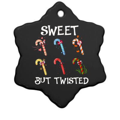 Sweet But Twisted Funny Candy Cane Lover Christmas Gift Ceramic Star Ornament