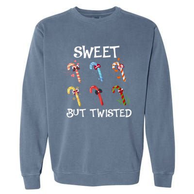 Sweet But Twisted Funny Candy Cane Lover Christmas Gift Garment-Dyed Sweatshirt