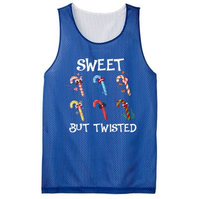 Sweet But Twisted Funny Candy Cane Lover Christmas Gift Mesh Reversible Basketball Jersey Tank