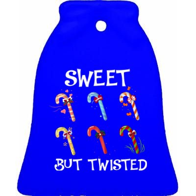 Sweet But Twisted Funny Candy Cane Lover Christmas Gift Ceramic Bell Ornament