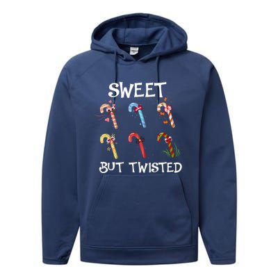 Sweet But Twisted Funny Candy Cane Lover Christmas Gift Performance Fleece Hoodie