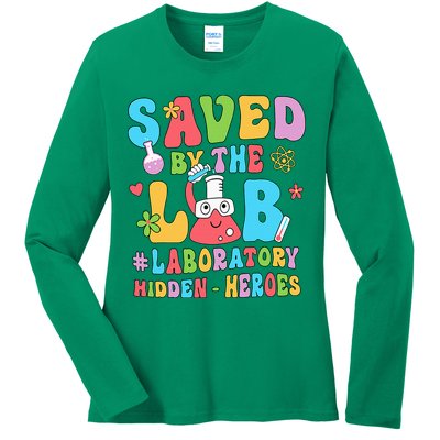 Saved By The Lab Laboratory Phlebotomy Week 2024 Lab Tech Ladies Long Sleeve Shirt