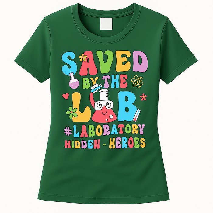 Saved By The Lab Laboratory Phlebotomy Week 2024 Lab Tech Womens T-Shirt