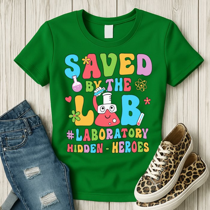 Saved By The Lab Laboratory Phlebotomy Week 2024 Lab Tech Womens T-Shirt
