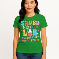 Saved By The Lab Laboratory Phlebotomy Week 2024 Lab Tech Womens T-Shirt
