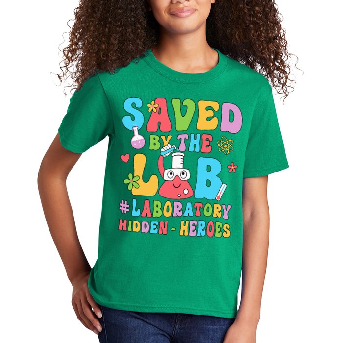 Saved By The Lab Laboratory Phlebotomy Week 2024 Lab Tech Kids T-Shirt