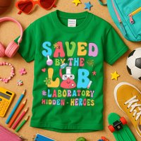 Saved By The Lab Laboratory Phlebotomy Week 2024 Lab Tech Kids T-Shirt