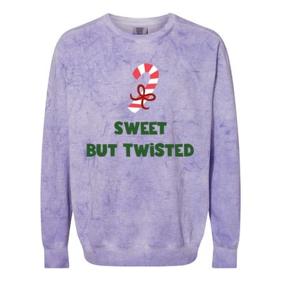 Sweet But Twisted Funny Candy Cane Merry Christmas Holiday Gift Colorblast Crewneck Sweatshirt