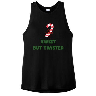 Sweet But Twisted Funny Candy Cane Merry Christmas Holiday Gift Ladies PosiCharge Tri-Blend Wicking Tank