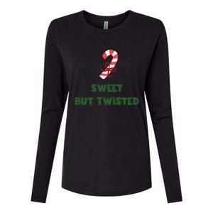 Sweet But Twisted Funny Candy Cane Merry Christmas Holiday Gift Womens Cotton Relaxed Long Sleeve T-Shirt