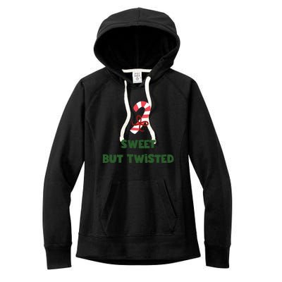 Sweet But Twisted Funny Candy Cane Merry Christmas Holiday Gift Women's Fleece Hoodie