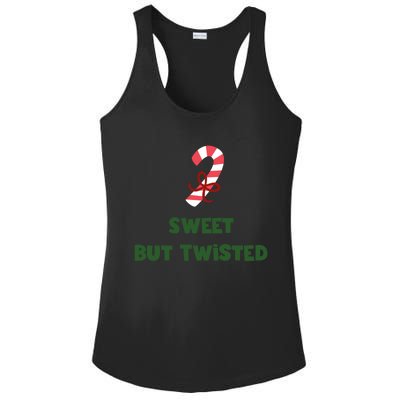 Sweet But Twisted Funny Candy Cane Merry Christmas Holiday Gift Ladies PosiCharge Competitor Racerback Tank