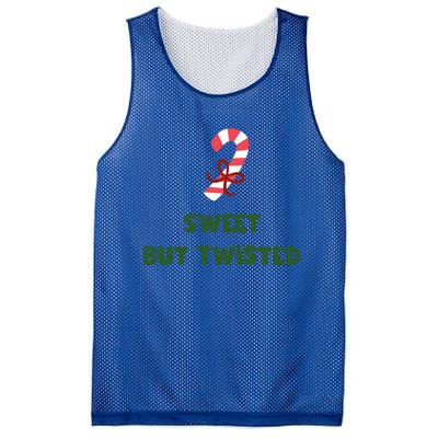 Sweet But Twisted Funny Candy Cane Merry Christmas Holiday Gift Mesh Reversible Basketball Jersey Tank